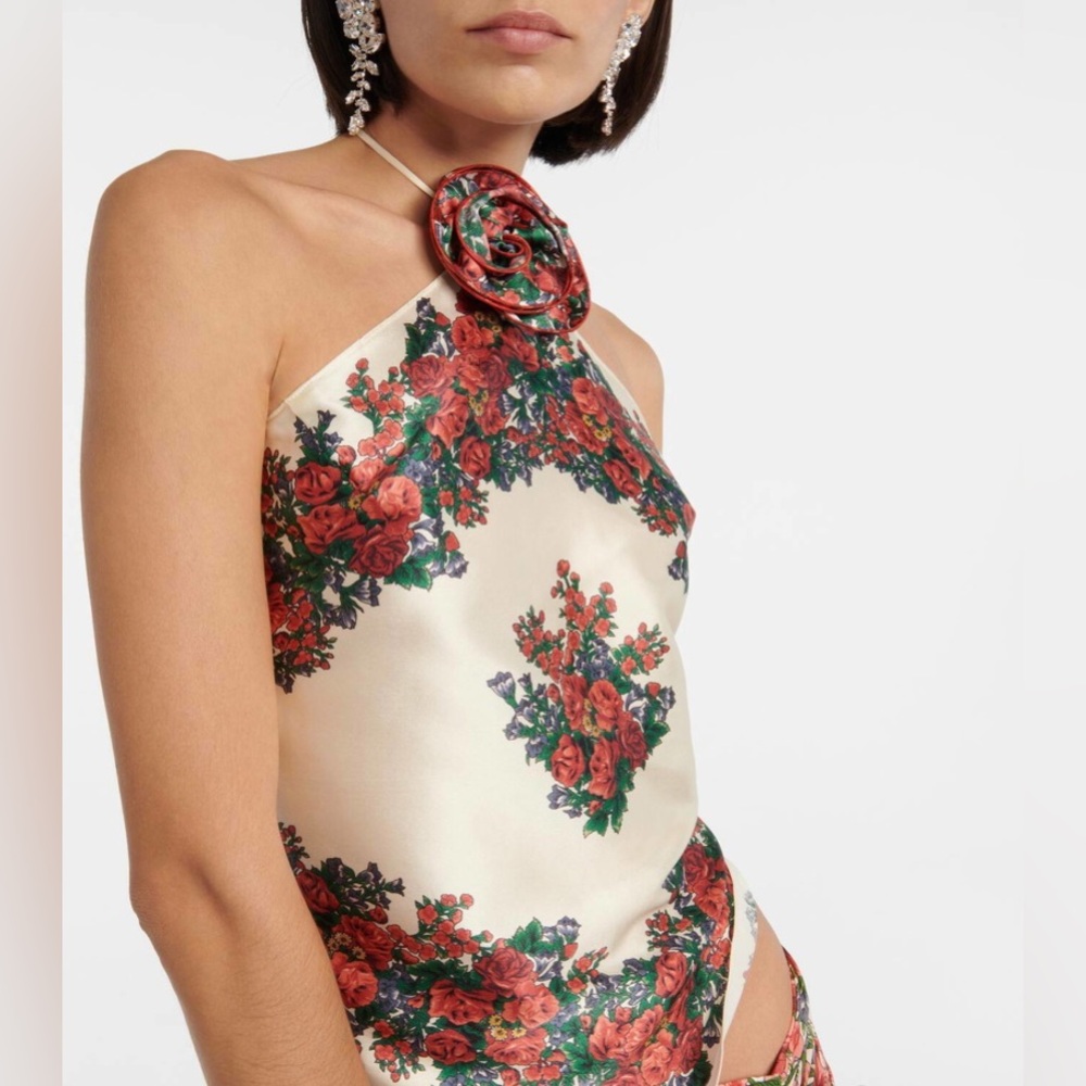 Magda Butrym floral appliqué babdana top